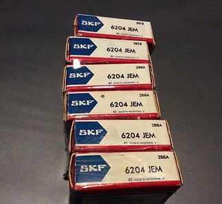 6-SKF bearings #6204 JEM, NOS, (DR-1876)