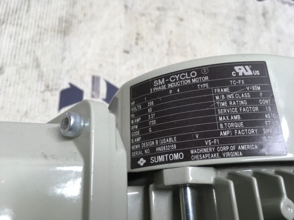 Sumitomo motor, 1hp, TC-FX, 1730rpm, 8V, ZNHM1-1321-100, prest drive, LG-4700 - Image 2