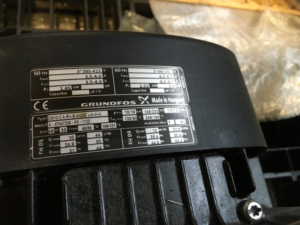 Grundfos pump, CM10-2-A-R-I-E-AQQEJ-A-A-N, LG-4795 - Image 2