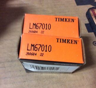 2-Timken Bearings # LM67010, NOS, (BDR-747)