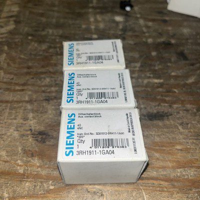 Lot Of 3-Siemens #3RH1911-1GA04, NOS, HEHI-2700