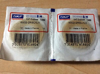 2-SKF Bearings #6002-2RSL/C3, NOS, (DR-1907) - Image 3
