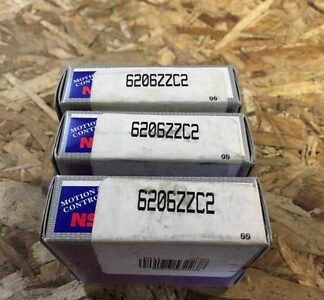 Lot of 3-NSK-Bearings #6206ZZC2, NOS, (JFK-1135)