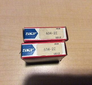 2-SKF bearings #634-2Z, NOS, (DR-1884)