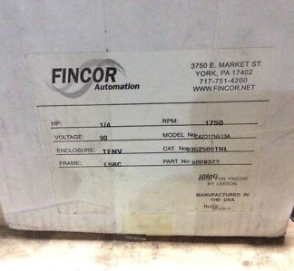 FINCOR-motor, #9302509TNL 1/4hp, 1750rpm, 90v, FR-L56C, NOS, (DR-3279)