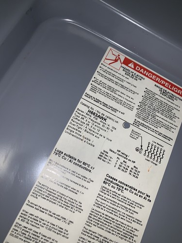 Square D H663AWK Safety Disconnect Switch 100A 600V 75HP 6P Type, (HEHI-1142) - Image 4