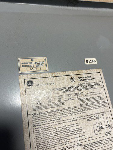 GE Switch #TH3366, 600amp, 500hp Max, Fused, pre-owned, (HEHI-2117) - Image 8