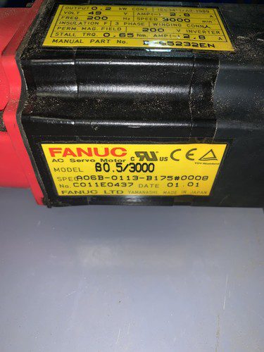 FANUC AC SERVO MOTOR A06B-0113-B075 #0008 BO.5/3000, pre-owned, (HEHI-1143) - Image 3