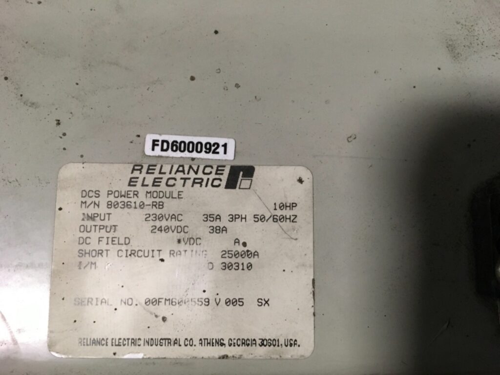 Reliance Electric Distributed System Power Module, In-230vac, out-240vdc, 10hp - Image 3