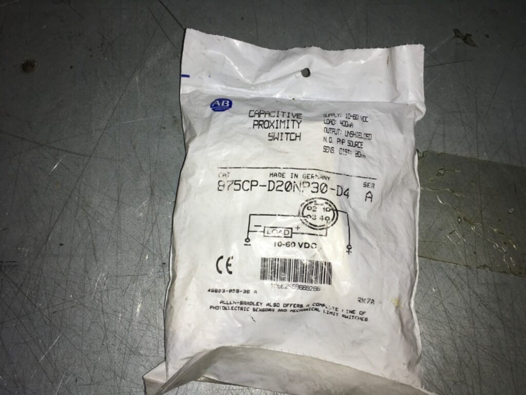Allen Bradley Capacitive Proximity Switch, NIB, 875CP-D2030-D4, SER-A, ADI-777