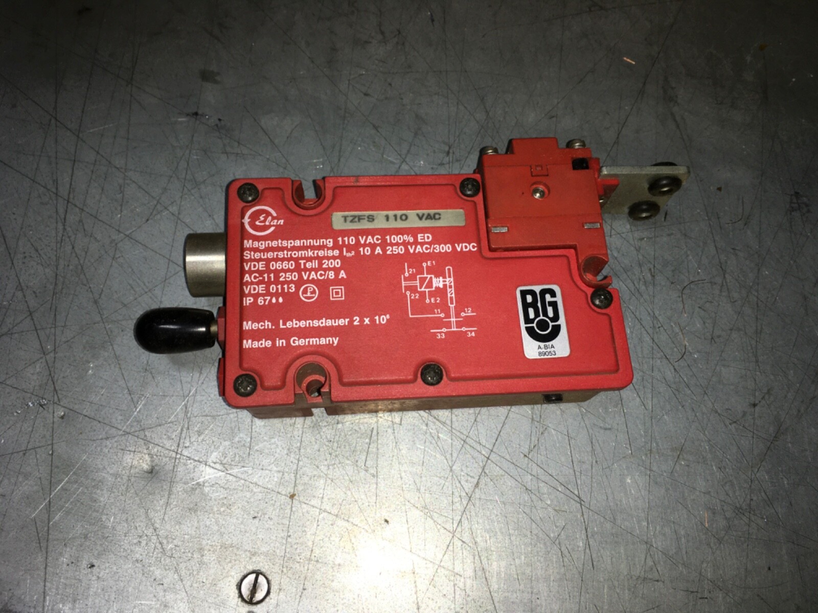 Elan interlock switch, TXFS 110 vac, pre-owned, (ADI-752)