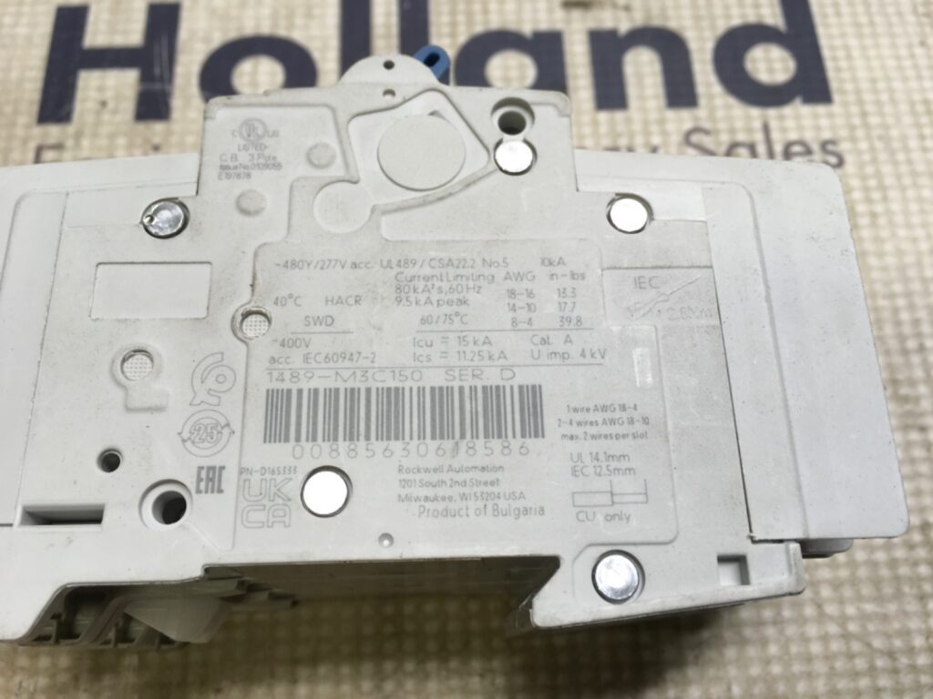 Allen Bradley Circuit breaker, 3 pole, 1489-M, pre-owned, KP-1504-1 - Image 2