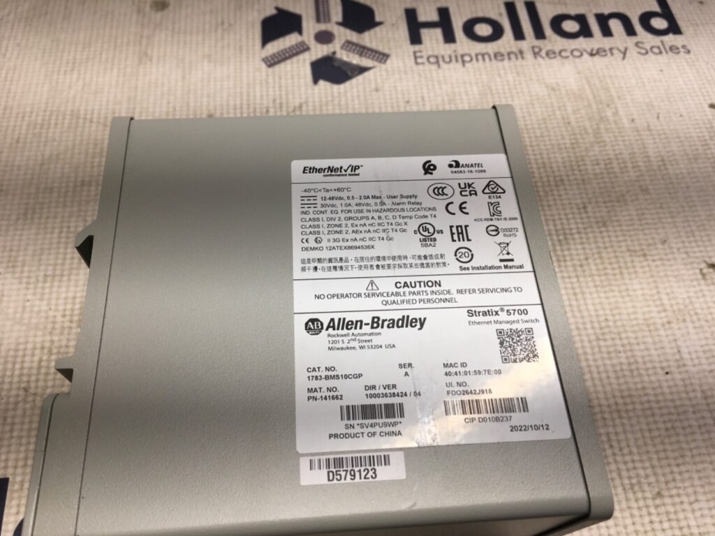 Allen Bradley Stratix 5700 Unmanaged Ethernet Switch, 1783-BMS10CGP, RJ-39 - Image 3