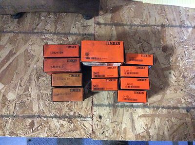 11-Timken bearings, 2-LM29710, 2-LM29749, 9108PP, 2-204KDD, 2-L44610, 2-L44643
