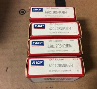 4-SKF Bearings, #6201 2RSNRJEM, Free shipping to lower 48, 30 day warranty!