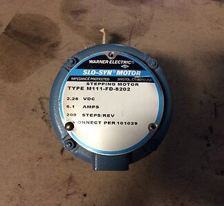 SLO-SYN stepping motor, type-M111-FD-8202, 2.26vdc, 6.1amps, 200 steps/rev