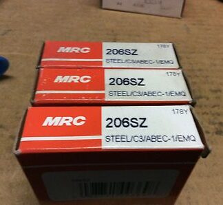 3-MRC Bearings #206SZ, 30day warranty, free shipping lower 48!