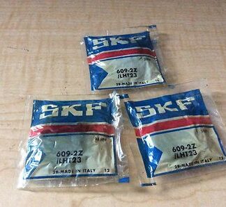 Lot Of 3-SKF Bearings #609-2Z/LHT23, NOS, (DR-1906)