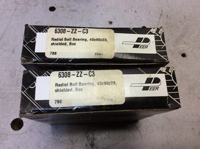 Lot of 2-PEER-Bearing, #6308-ZZ-C3, NOS, (JFK-1006)