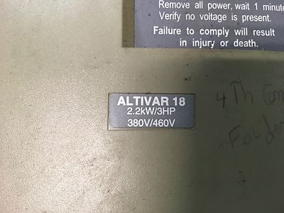 Square-D Telemecanique 2.2kw/3hp drive, #ATV18U41N4 cover screw missing, DR-2965 - Image 3