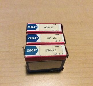 3-SkF bearings #634-2Z, 30 day warranty, free shipping lower 48!