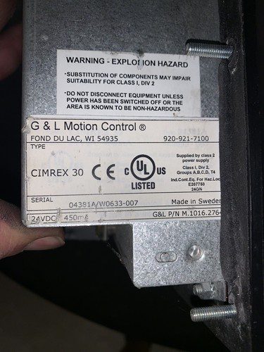 G&L Motion Control, Cemex 30, #M.1016.276, pre-owned, (FLO-72) - Image 3
