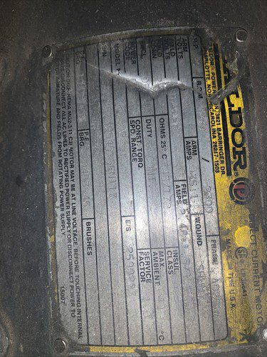 Baldor Motor, #D5020B, 20hp, 500v,150/300v, 1750/2300rpm, AD259AT-FR, (HEHI-1549 - Image 3