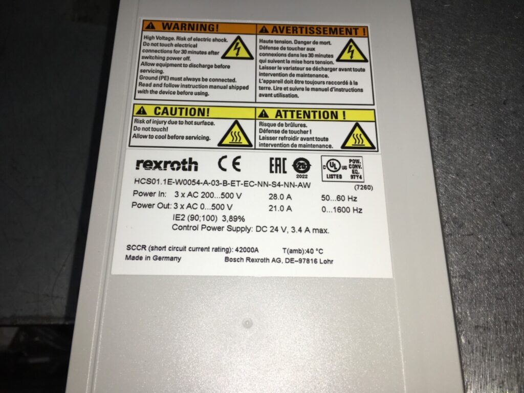 Rexroth IndraDrive Cs, HCS01.1E-W0054-A-03-B-ET-EC-NN-S4-NN-AW, NNB JR-270 - Image 3