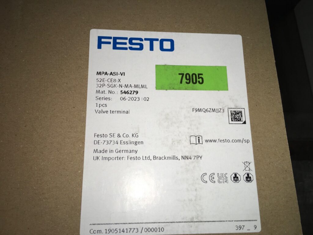FESTO Valve terminal, MPA-ASI-VI, 52E-CE8-X, 3-SGK-N-MA-MLML 546279, NOS, KP-638