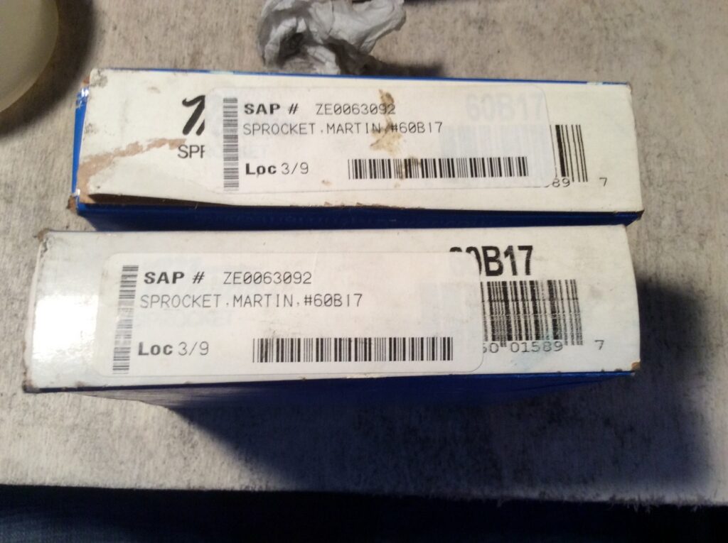 2-MARTIN sprocket #60B17, NOS, (JFK-378)