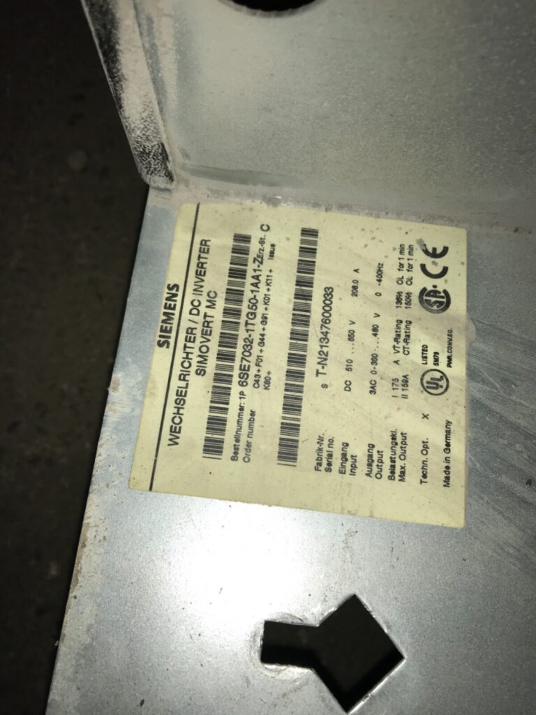SIEMENS DC Inverter, #6SE7032-1Tg50-1AA1-Z, pre-owned, (FLO-32) - Image 5