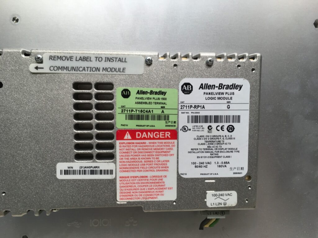 Allen Bradley PanelView 1500, 2711P-RDT5C, 2711-RP1A, pre-owned, (ADI-1488) - Image 3