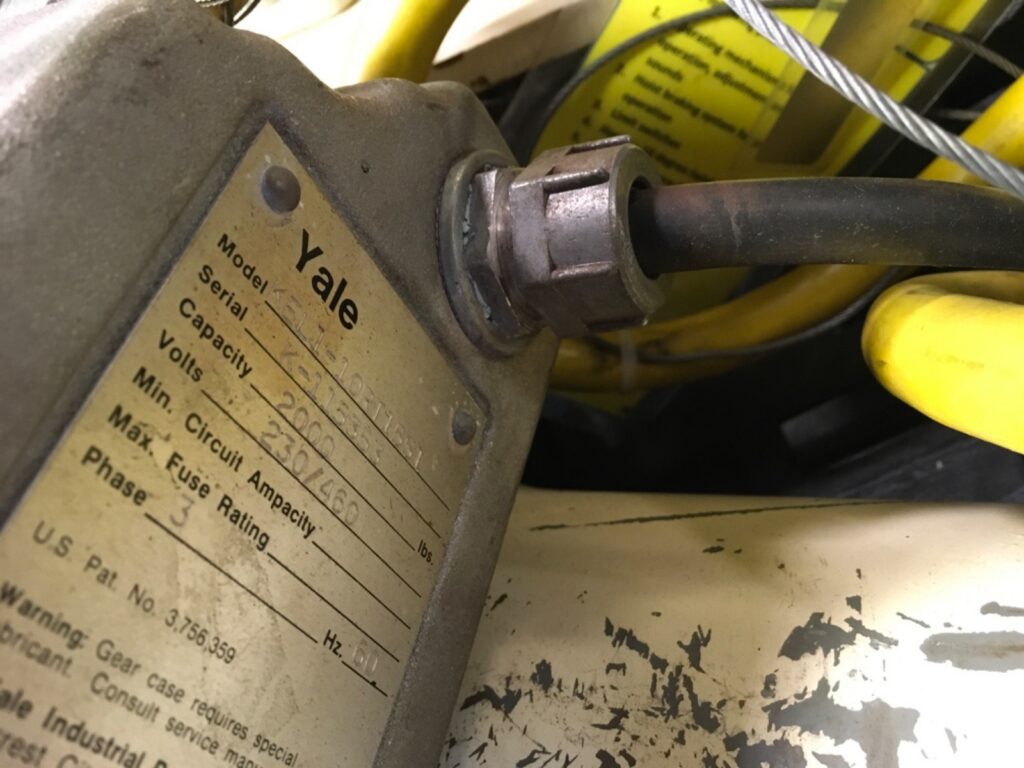 YALE 1 ton 3phase hoist with motor trolley, KEL1-10RT1551, 230/460v, (ADI-1507) - Image 3