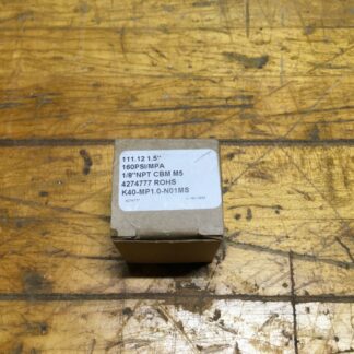 SMC gauge, 111.12 1.5”, 160psi/MPA, 1/8” not, K40-MP1.0-N01MS, NOS, (KP-2043)