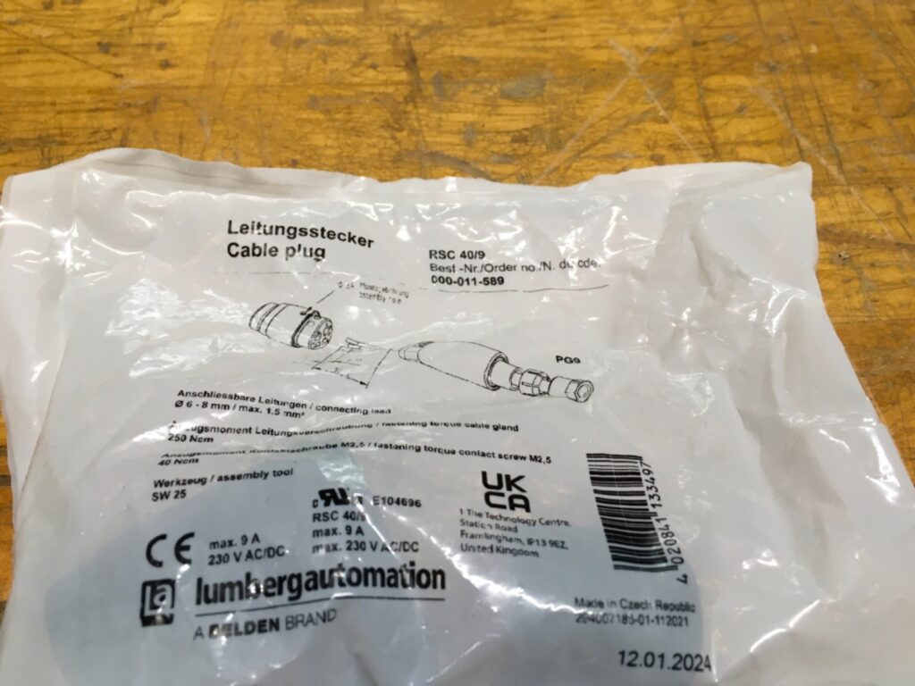 LUMBERGAUTOMATION cable plug, RS. 40/9, 000-011-589, NOS, (KP-2049)